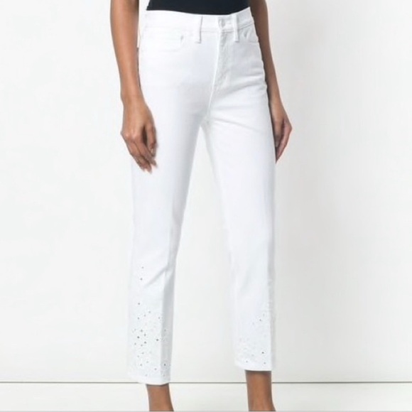 Tory Burch Keira Straight-Leg White Rinse Wash Jeans SZ 26/2 - Picture 13 of 13